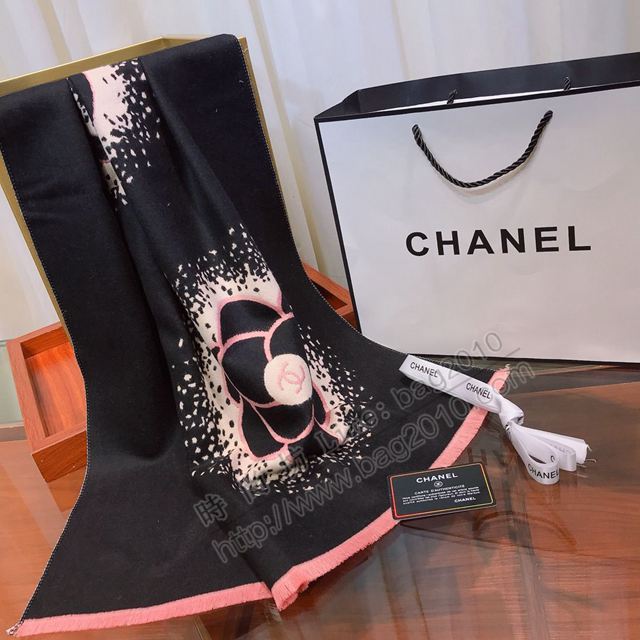 CHANEL圍巾 2019年新品素雅山茶花 香奈兒羊絨混紡長圍巾 CHANEL女圍巾  llwj6611